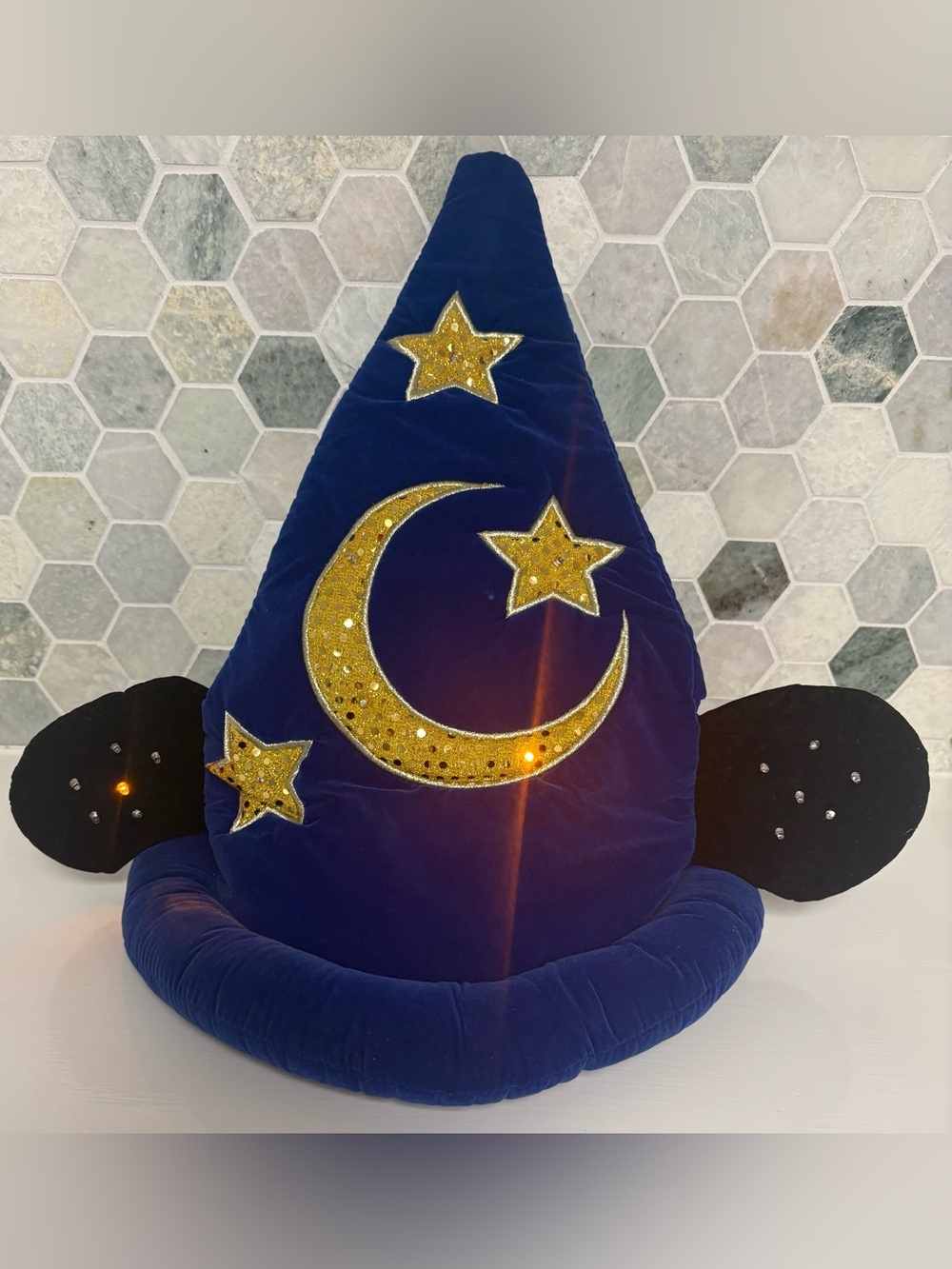 Vintage Sorcerer Mickey Mouse Disney World Light Up Hat